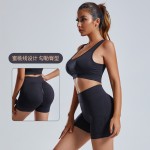 Seamless Yoga Set with Sports Bra and Shorts for Women