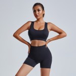 Seamless Yoga Set with Sports Bra and Shorts for Women